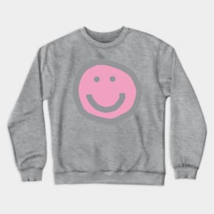 Prism Pink Round Happy Face with Smile Crewneck Sweatshirt